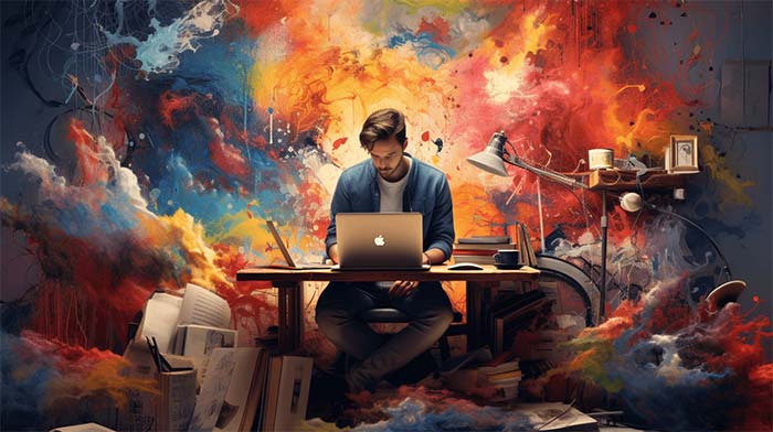 در حال کار هنری 