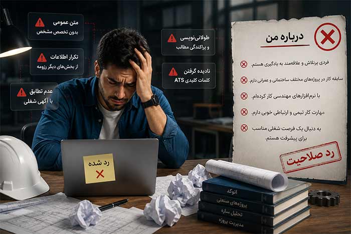 رزومه اشتباهات رایج در نوشتن درباره من رزومه مهندسی