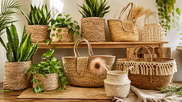 راهنمای خرید گلدان و زنبیل حصیری