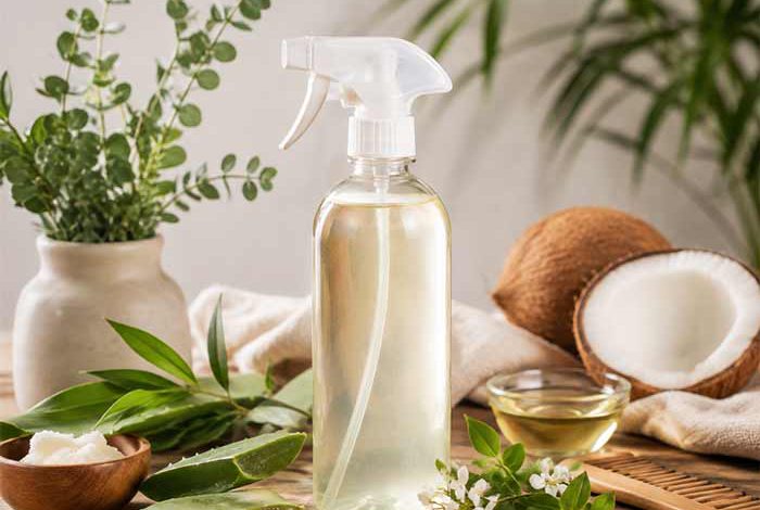 اسپری مو ۵ اسپری طبیعی نرمکننده مو خانگی با مواد ساده + روش ساخت
