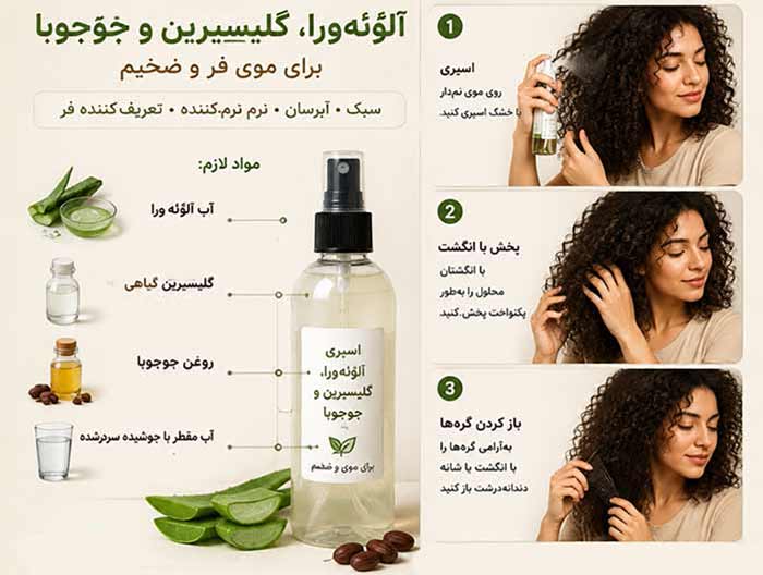 اسپری مو اسپری آلوئه ورا برای موی فر