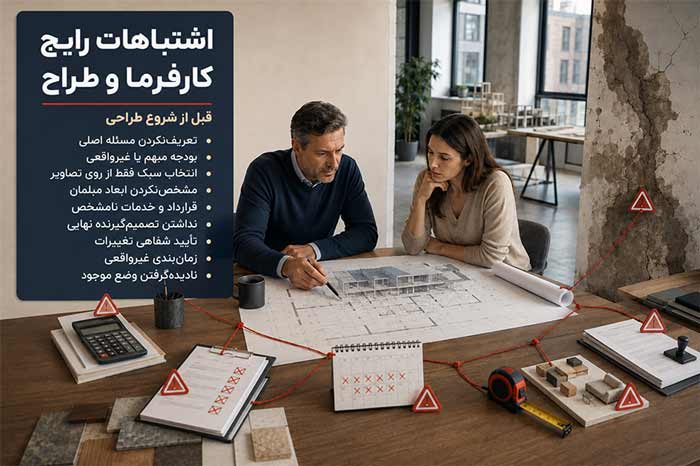 اشتباهات رایج کارفرما و طراح 